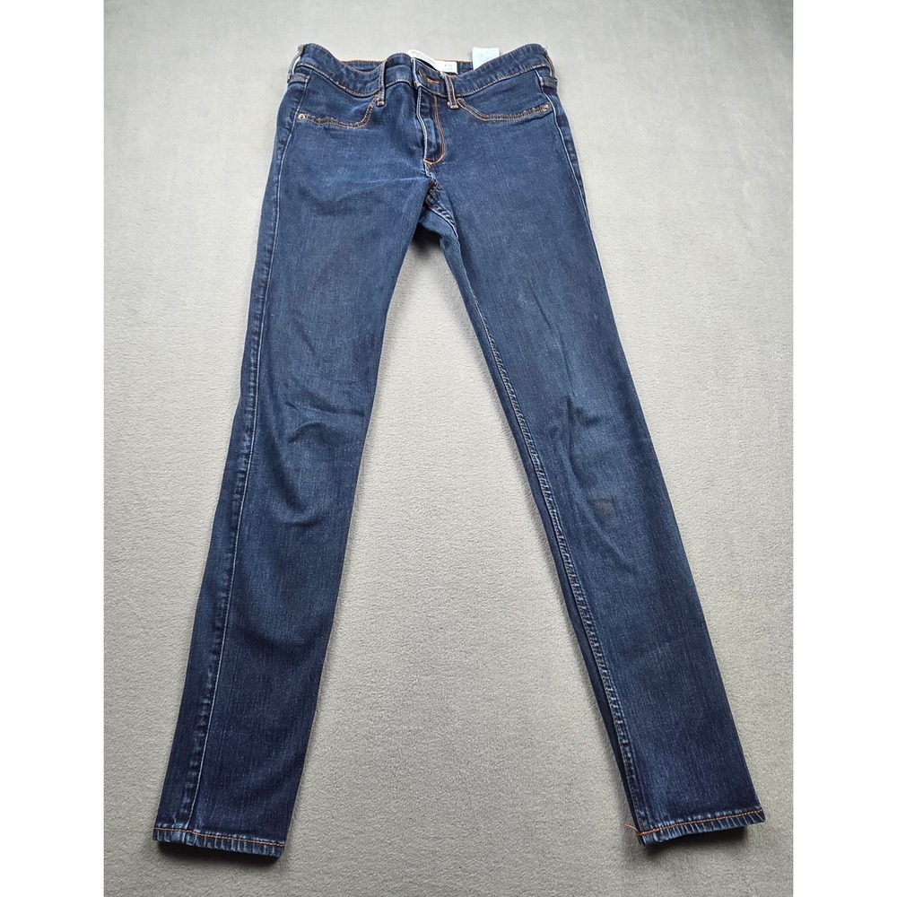 Abercrombie & Fitch Super‎ Skinny Dark Wash Blue Denim Jeans Womens 6R W28 L29